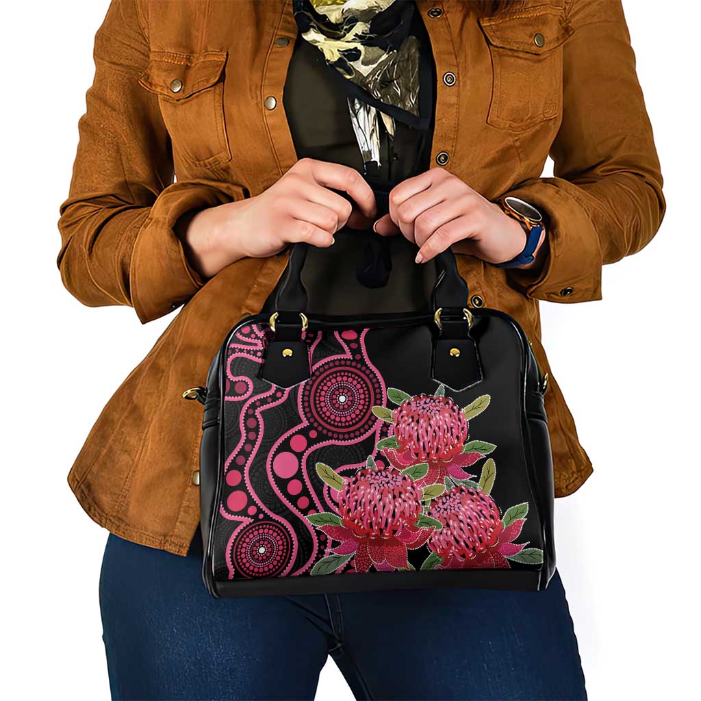 Australia Waratah Shoulder Handbag Telopea Aussie Native Flowers Indigenous Art - Aussie Hoodie