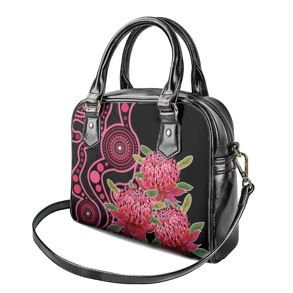 Australia Waratah Shoulder Handbag Telopea Aussie Native Flowers Indigenous Art - Aussie Hoodie