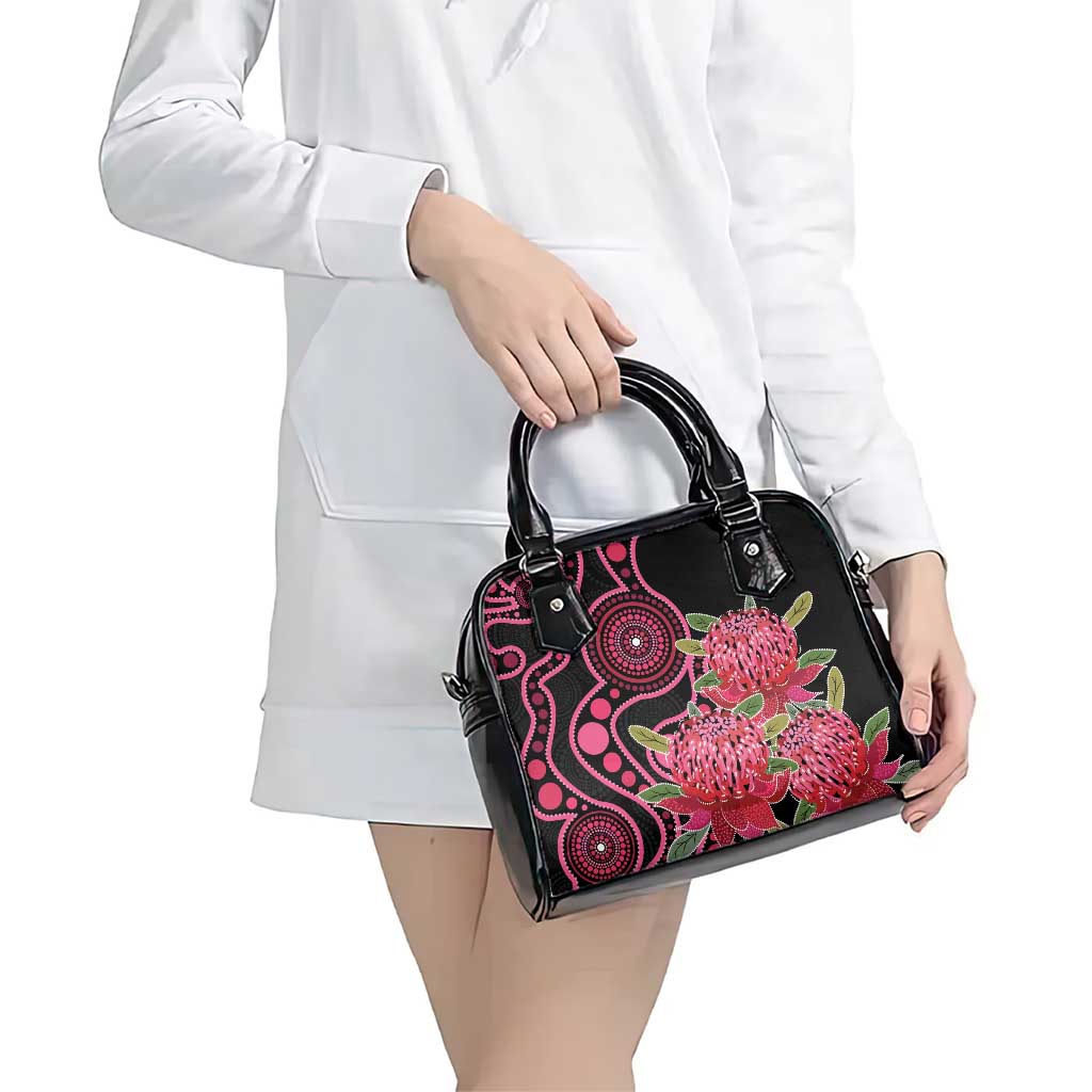 Australia Waratah Shoulder Handbag Telopea Aussie Native Flowers Indigenous Art - Aussie Hoodie