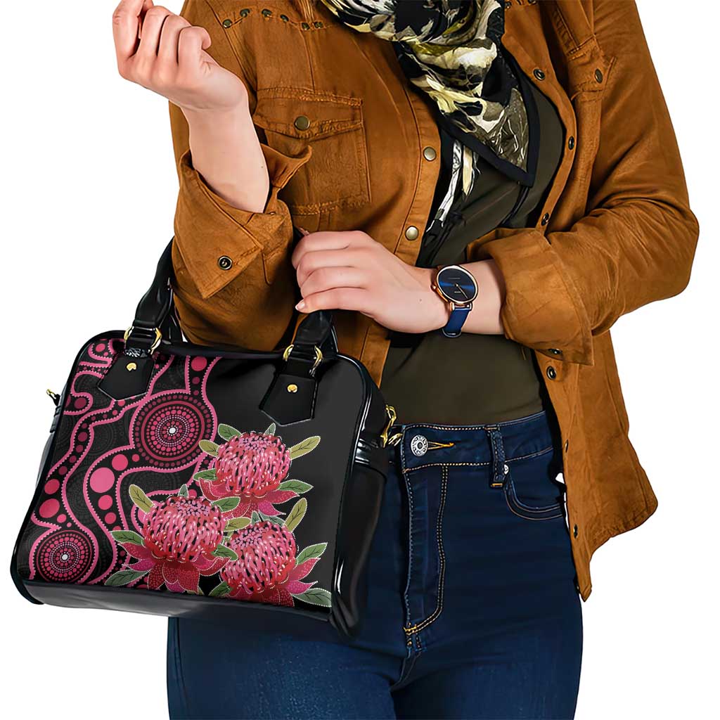 Australia Waratah Shoulder Handbag Telopea Aussie Native Flowers Indigenous Art - Aussie Hoodie