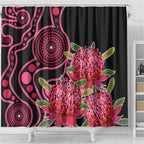 Australia Waratah Shower Curtain Telopea Aussie Native Flowers Indigenous Art - Aussie Hoodie