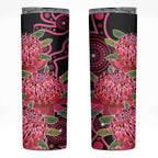 Australia Waratah Skinny Tumbler Telopea Aussie Native Flowers Indigenous Art - Aussie Hoodie
