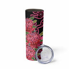 Australia Waratah Skinny Tumbler Telopea Aussie Native Flowers Indigenous Art - Aussie Hoodie