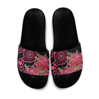 Australia Waratah Slide Sandals Telopea Aussie Native Flowers Indigenous Art - Aussie Hoodie