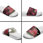Australia Waratah Slide Sandals Telopea Aussie Native Flowers Indigenous Art - Aussie Hoodie