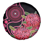 Australia Waratah Spare Tire Cover Telopea Aussie Native Flowers Indigenous Art - Aussie Hoodie