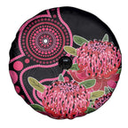 Australia Waratah Spare Tire Cover Telopea Aussie Native Flowers Indigenous Art - Aussie Hoodie