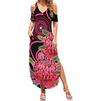 Australia Waratah Summer Maxi Dress Telopea Aussie Native Flowers Indigenous Art - Aussie Hoodie