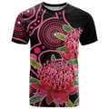 Australia Waratah T Shirt Telopea Aussie Native Flowers Indigenous Art - Aussie Hoodie