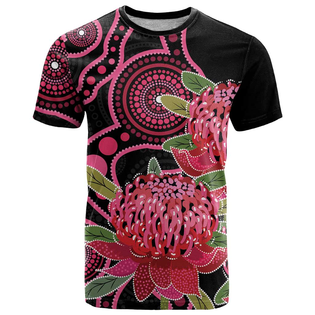Australia Waratah T Shirt Telopea Aussie Native Flowers Indigenous Art - Aussie Hoodie