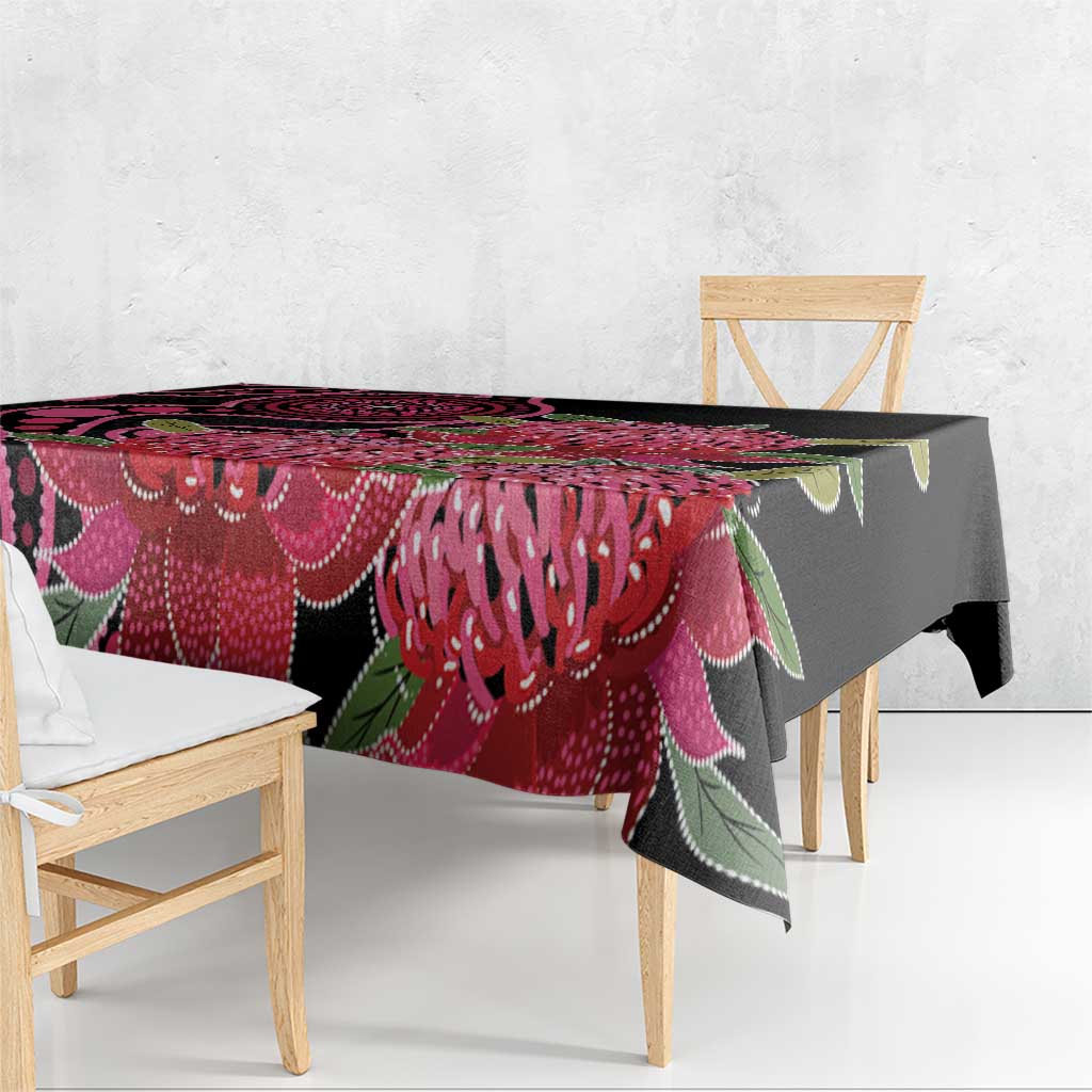 Australia Waratah Tablecloth Telopea Aussie Native Flowers Indigenous Art - Aussie Hoodie