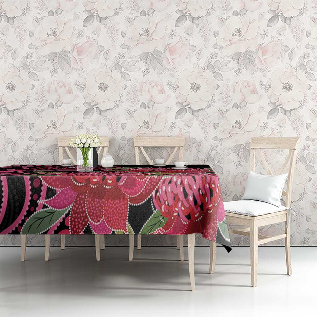 Australia Waratah Tablecloth Telopea Aussie Native Flowers Indigenous Art - Aussie Hoodie