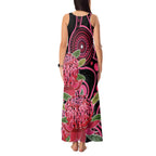 Australia Waratah Tank Maxi Dress Telopea Aussie Native Flowers Indigenous Art - Aussie Hoodie