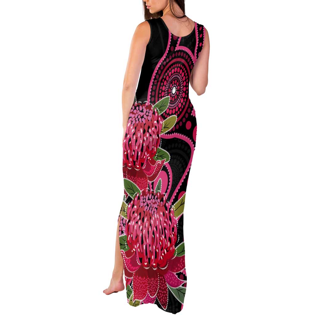 Australia Waratah Tank Maxi Dress Telopea Aussie Native Flowers Indigenous Art - Aussie Hoodie