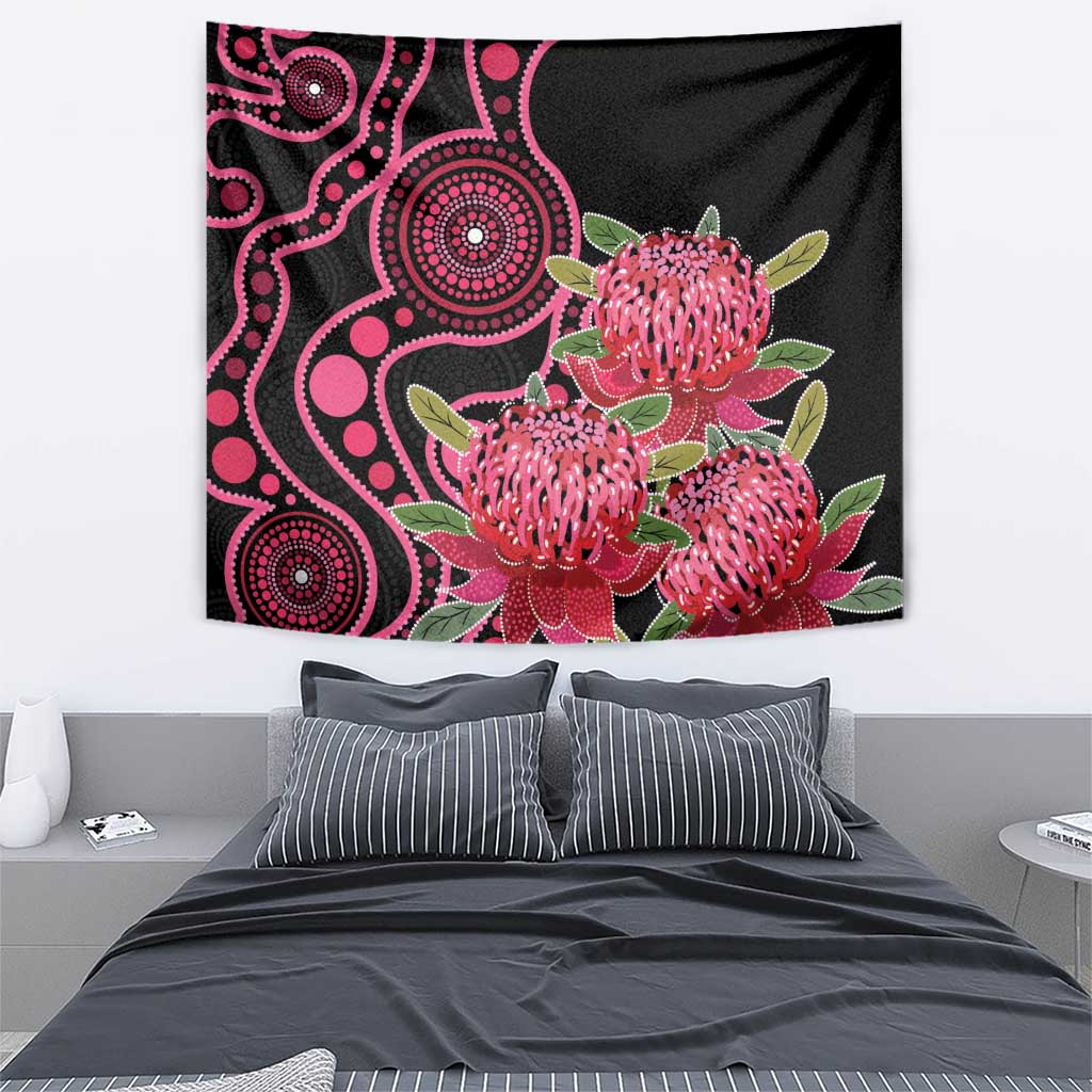 Australia Waratah Tapestry Telopea Aussie Native Flowers Indigenous Art - Aussie Hoodie