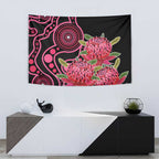Australia Waratah Tapestry Telopea Aussie Native Flowers Indigenous Art - Aussie Hoodie
