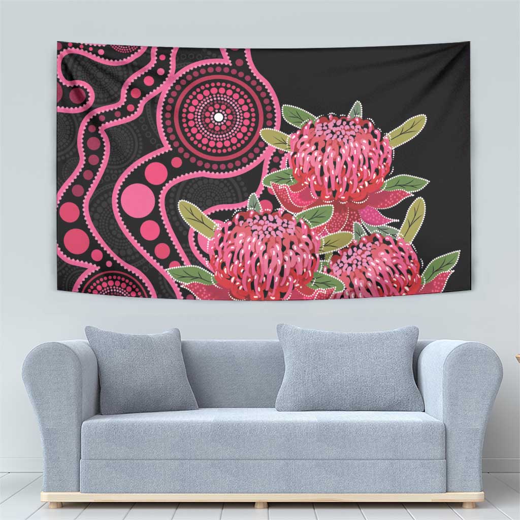 Australia Waratah Tapestry Telopea Aussie Native Flowers Indigenous Art - Aussie Hoodie