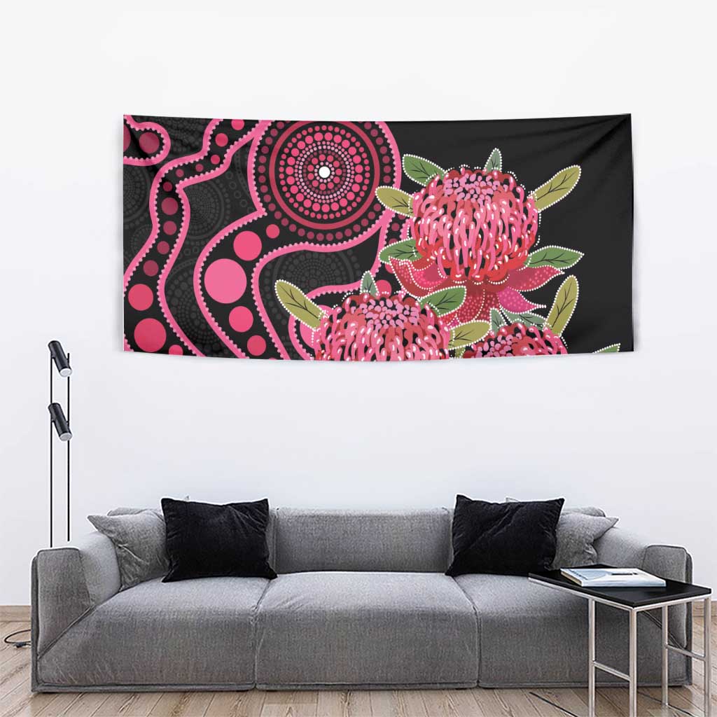 Australia Waratah Tapestry Telopea Aussie Native Flowers Indigenous Art - Aussie Hoodie