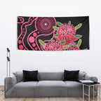 Australia Waratah Tapestry Telopea Aussie Native Flowers Indigenous Art - Aussie Hoodie