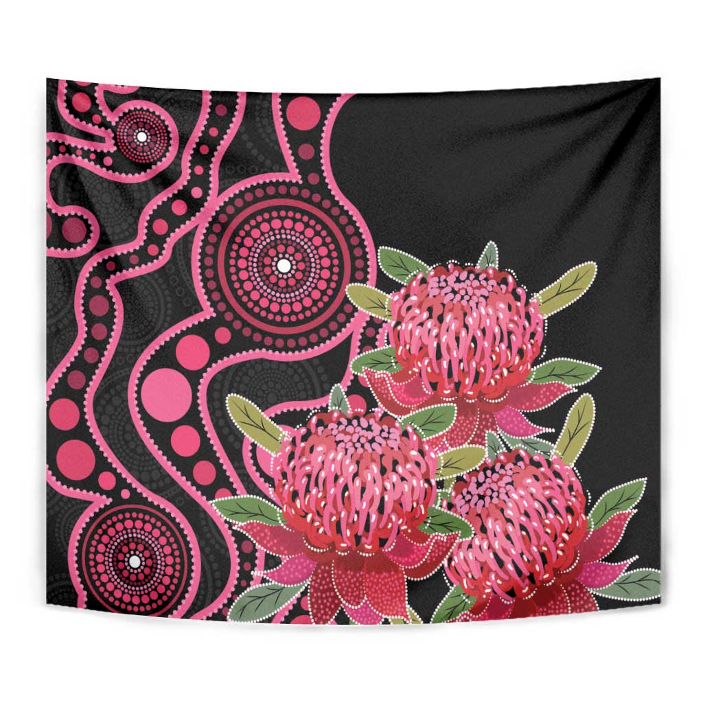 Australia Waratah Tapestry Telopea Aussie Native Flowers Indigenous Art - Aussie Hoodie