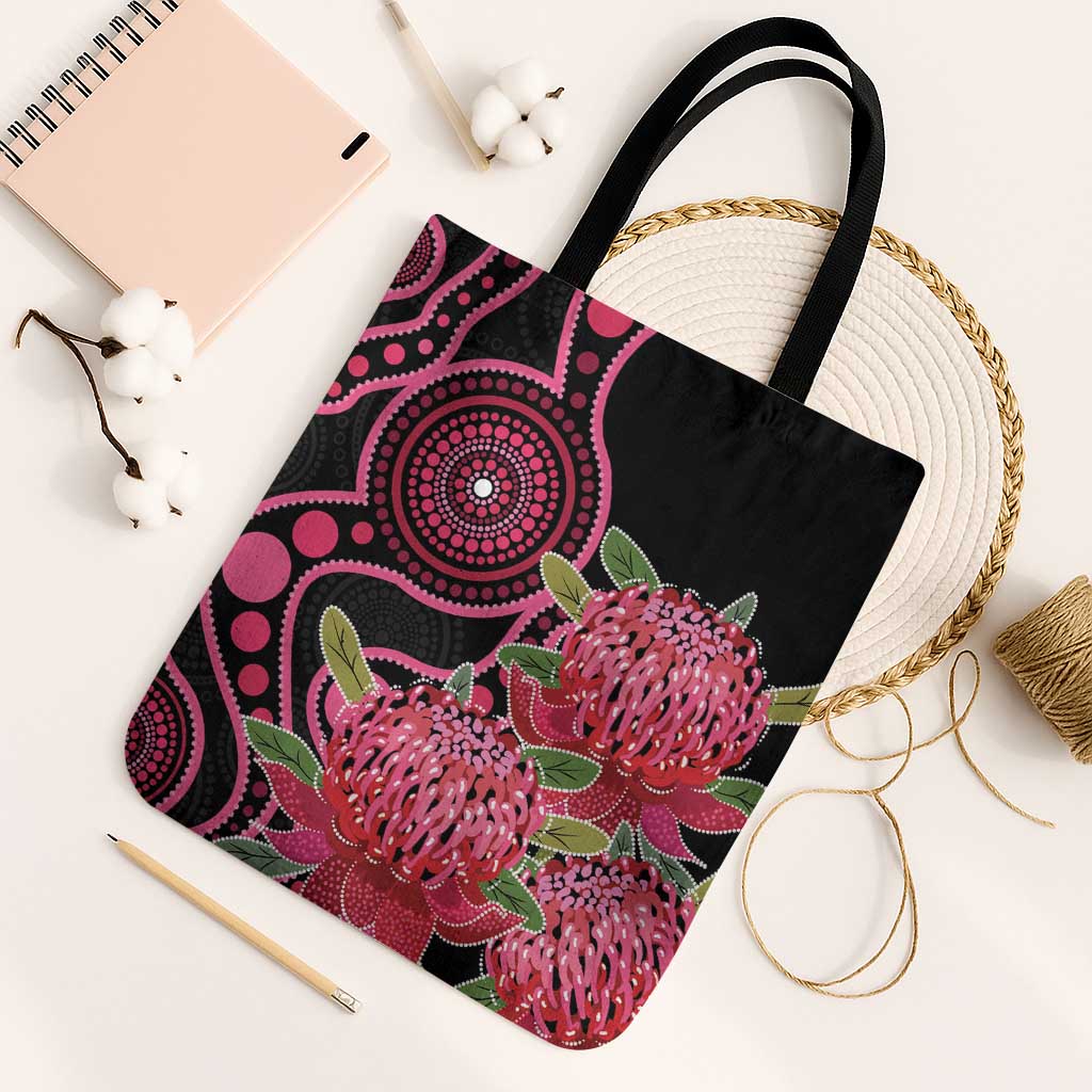 Australia Waratah Tote Bag Telopea Aussie Native Flowers Indigenous Art - Aussie Hoodie