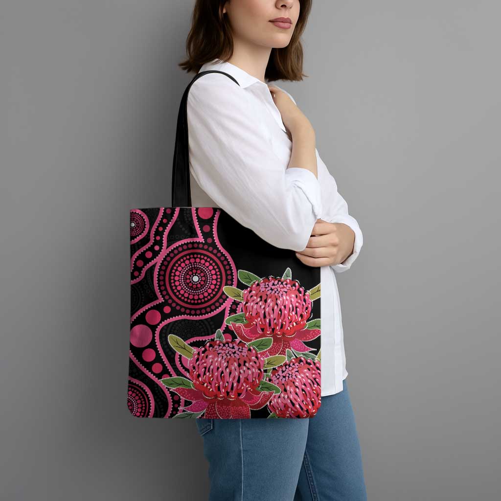 Australia Waratah Tote Bag Telopea Aussie Native Flowers Indigenous Art - Aussie Hoodie