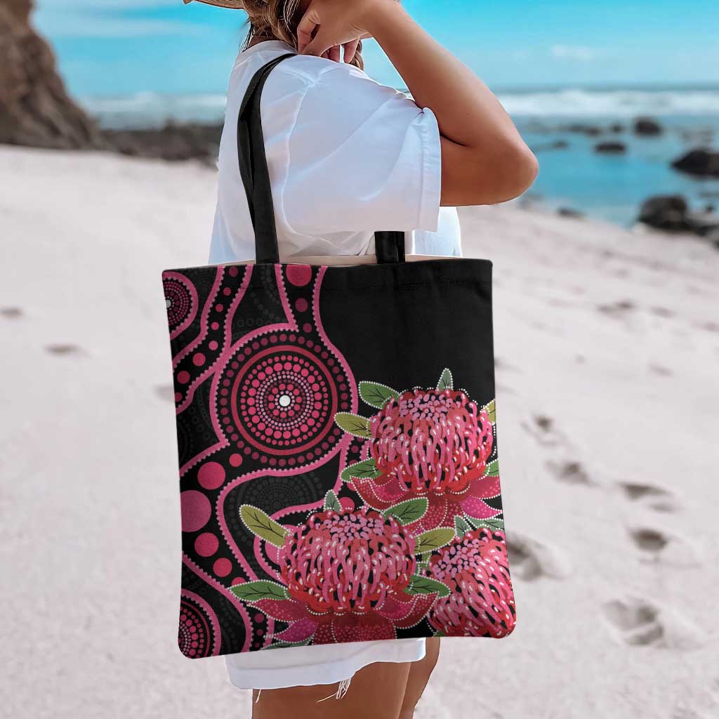 Australia Waratah Tote Bag Telopea Aussie Native Flowers Indigenous Art - Aussie Hoodie