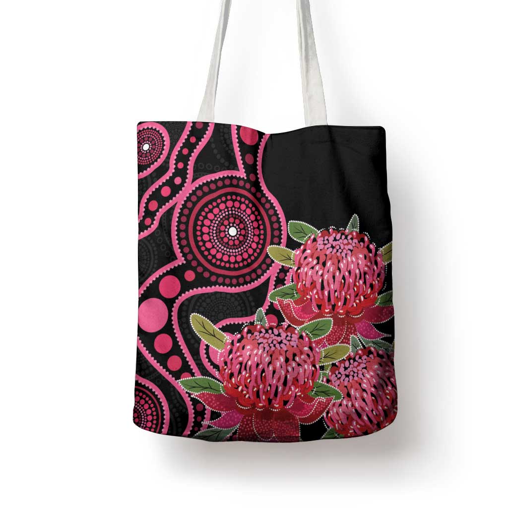 Australia Waratah Tote Bag Telopea Aussie Native Flowers Indigenous Art - Aussie Hoodie