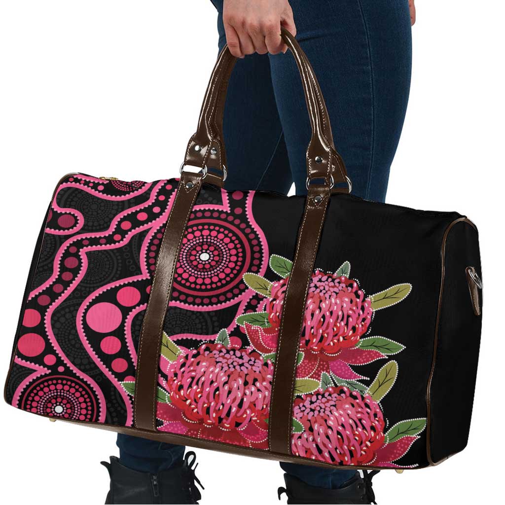 Australia Waratah Travel Bag Telopea Aussie Native Flowers Indigenous Art - Aussie Hoodie