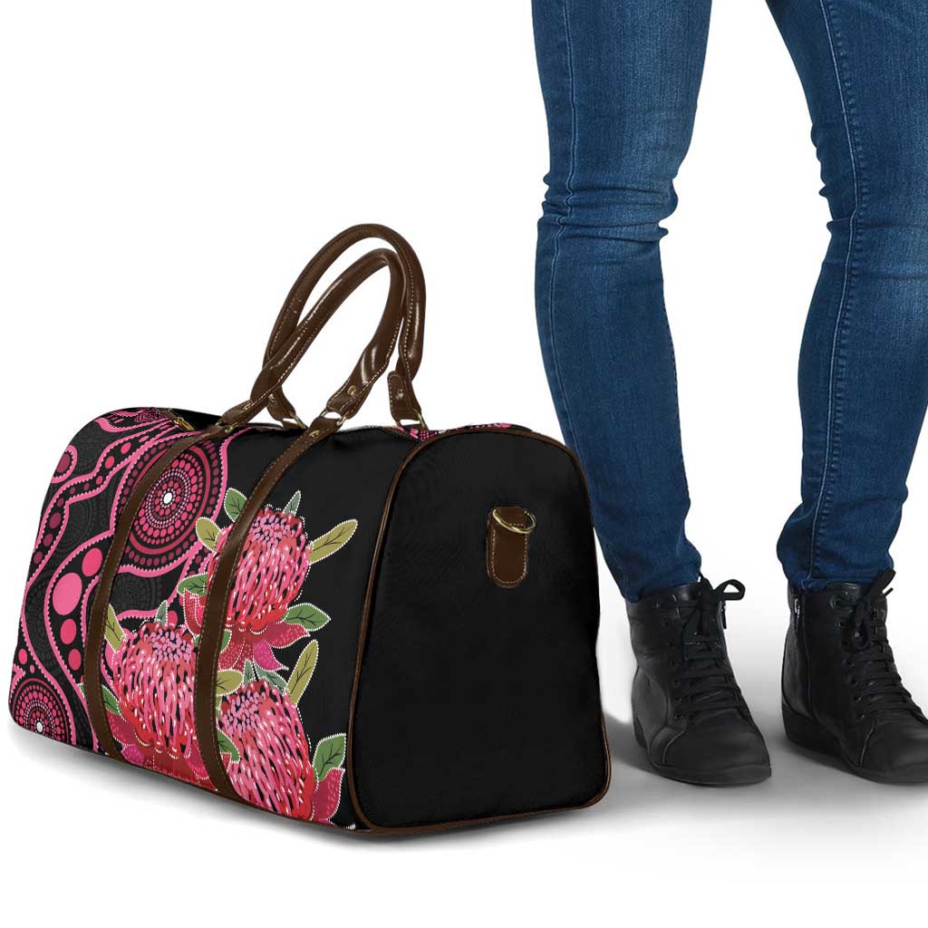 Australia Waratah Travel Bag Telopea Aussie Native Flowers Indigenous Art - Aussie Hoodie