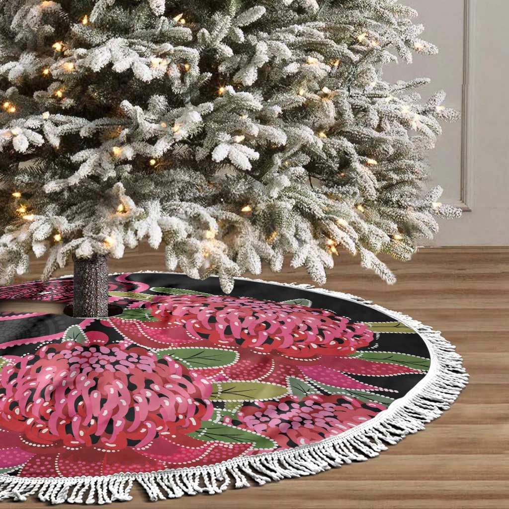 Australia Waratah Tree Skirt Telopea Aussie Native Flowers Indigenous Art - Aussie Hoodie