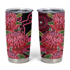 Australia Waratah Tumbler Cup Telopea Aussie Native Flowers Indigenous Art - Aussie Hoodie