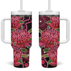 Australia Waratah Tumbler With Handle Telopea Aussie Native Flowers Indigenous Art - Aussie Hoodie