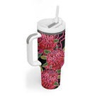 Australia Waratah Tumbler With Handle Telopea Aussie Native Flowers Indigenous Art - Aussie Hoodie