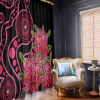 Australia Waratah Window Curtain Telopea Aussie Native Flowers Indigenous Art - Aussie Hoodie
