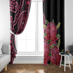 Australia Waratah Window Curtain Telopea Aussie Native Flowers Indigenous Art - Aussie Hoodie
