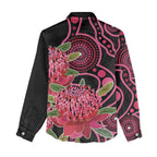 Australia Waratah Women Casual Shirt Telopea Aussie Native Flowers Indigenous Art - Aussie Hoodie