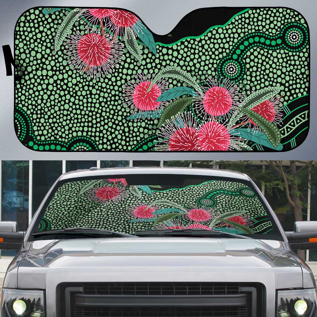 Australia Hakea Auto Sun Shade Aussie Native Flowers Indigenous Art - Aussie Hoodie