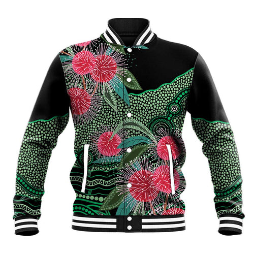 Australia Hakea Baseball Jacket Aussie Native Flowers Indigenous Art - Aussie Hoodie