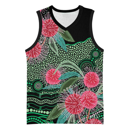 Australia Hakea Basketball Jersey Aussie Native Flowers Indigenous Art - Aussie Hoodie