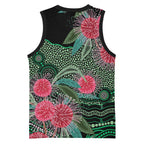 Australia Hakea Basketball Jersey Aussie Native Flowers Indigenous Art - Aussie Hoodie