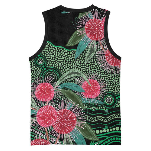 Australia Hakea Basketball Jersey Aussie Native Flowers Indigenous Art - Aussie Hoodie