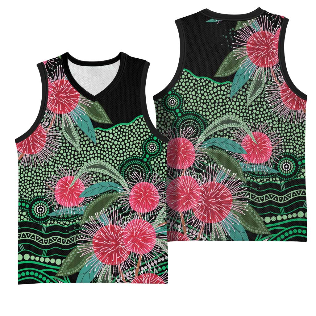 Australia Hakea Basketball Jersey Aussie Native Flowers Indigenous Art - Aussie Hoodie