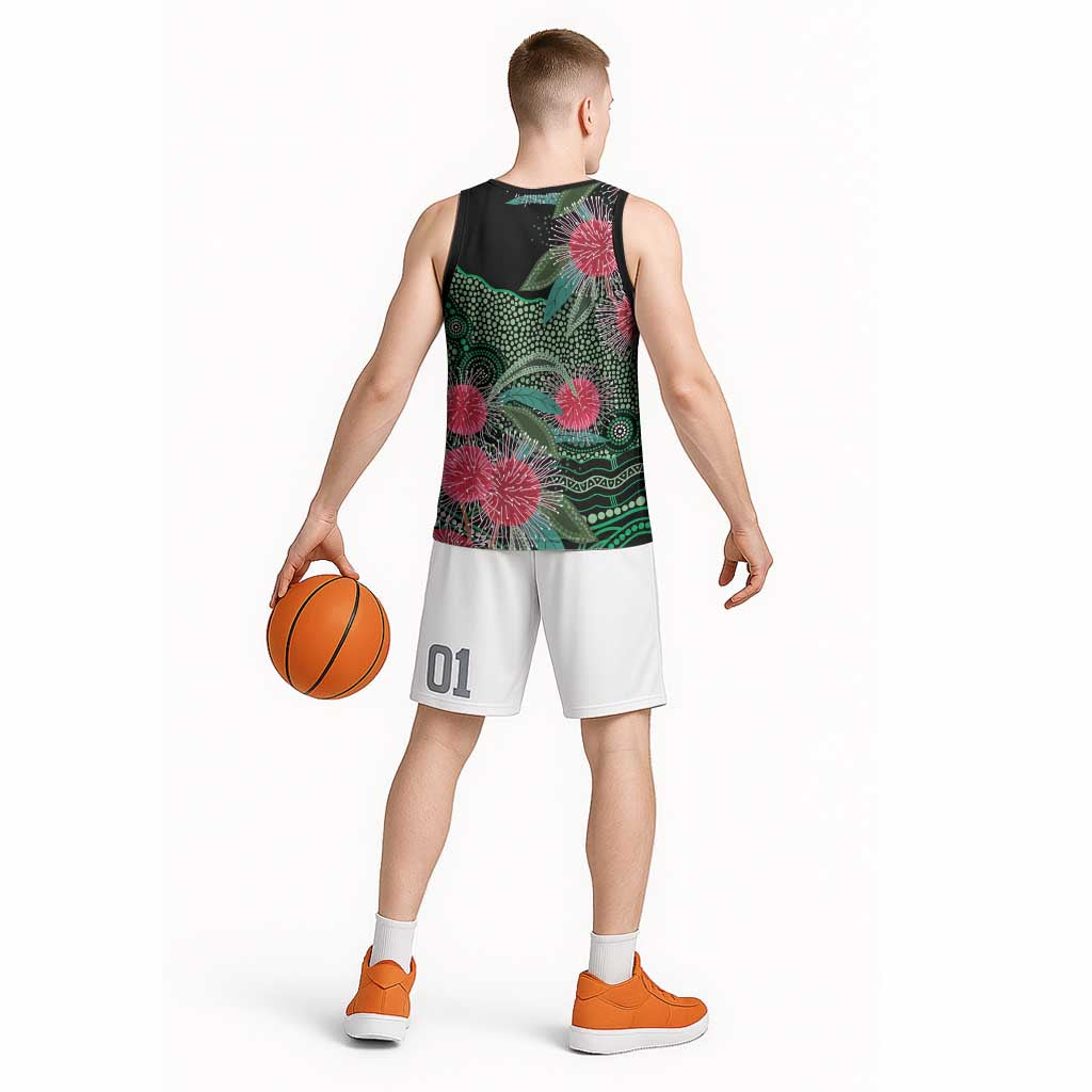 Australia Hakea Basketball Jersey Aussie Native Flowers Indigenous Art - Aussie Hoodie