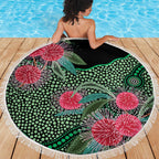 Australia Hakea Beach Blanket Aussie Native Flowers Indigenous Art - Aussie Hoodie
