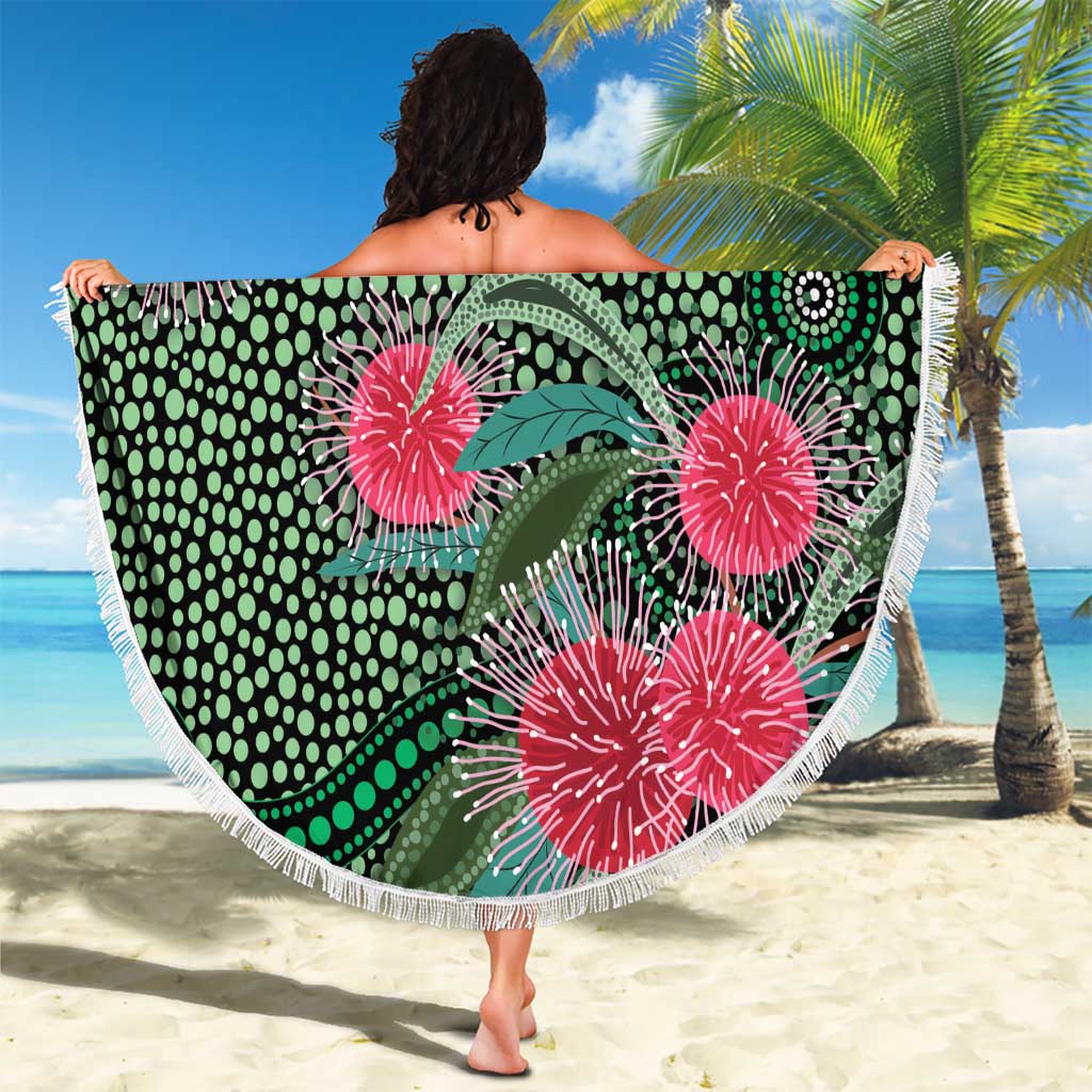 Australia Hakea Beach Blanket Aussie Native Flowers Indigenous Art - Aussie Hoodie