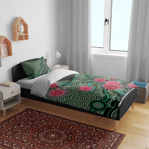 Australia Hakea Bedding Set Aussie Native Flowers Indigenous Art - Aussie Hoodie