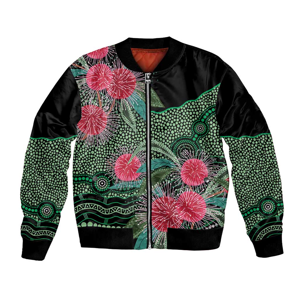 Australia Hakea Bomber Jacket Aussie Native Flowers Indigenous Art - Aussie Hoodie