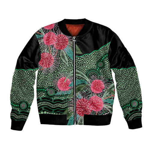 Australia Hakea Bomber Jacket Aussie Native Flowers Indigenous Art - Aussie Hoodie
