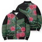 Australia Hakea Bomber Puffer Jacket Aussie Native Flowers Indigenous Art - Aussie Hoodie
